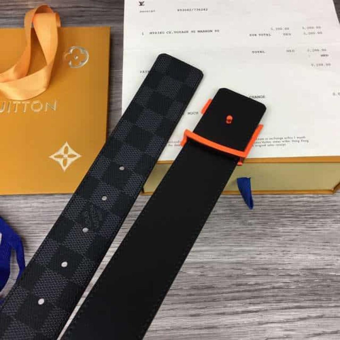 LOUIS VUITTON INITIALES 40MM REVERSIBLE DAMIER GRAPHITE CANVAS BELT