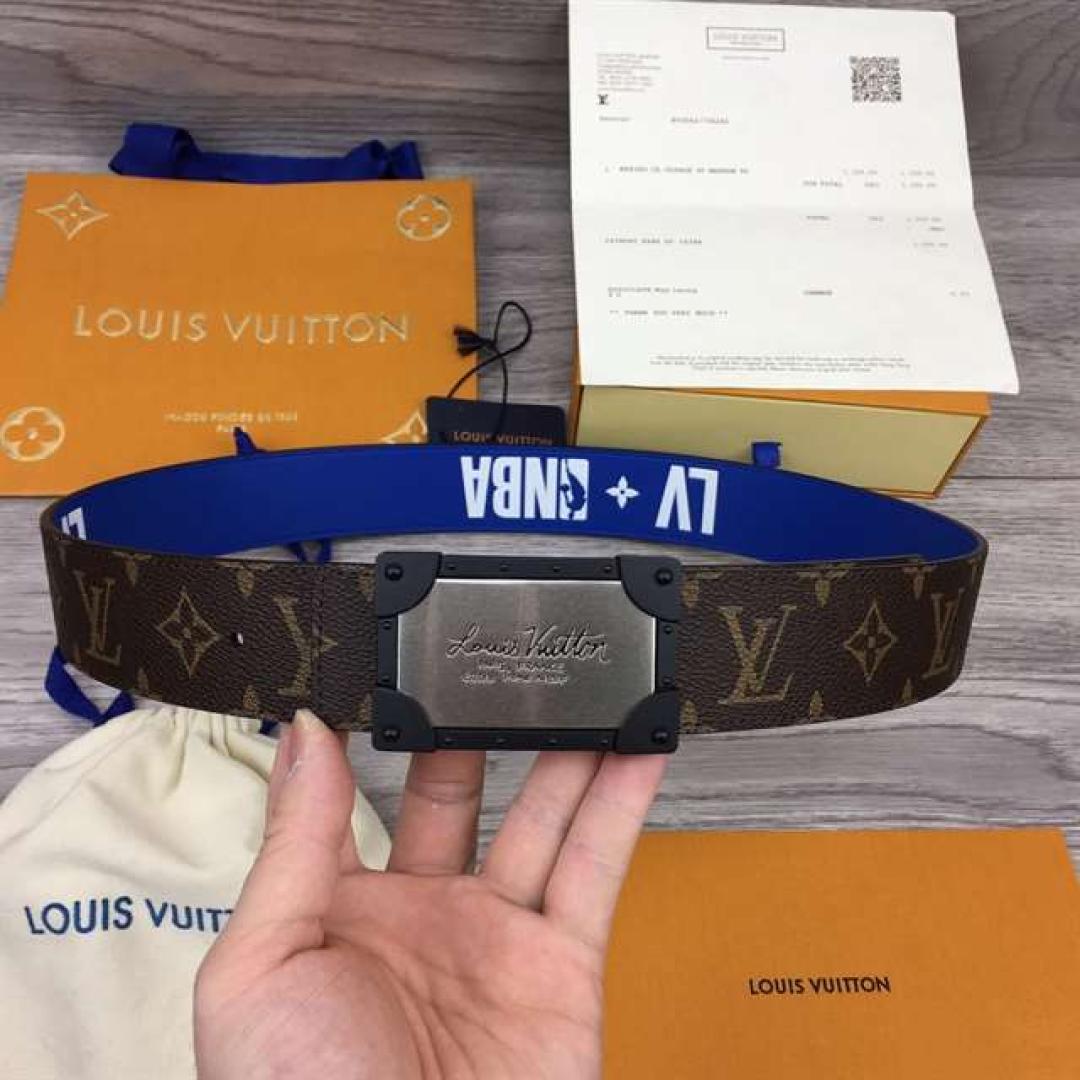 LOUIS VUITTON X NBA 3 STEPS 40MM REVERSIBLE MONOGRAM CANVAS BELT