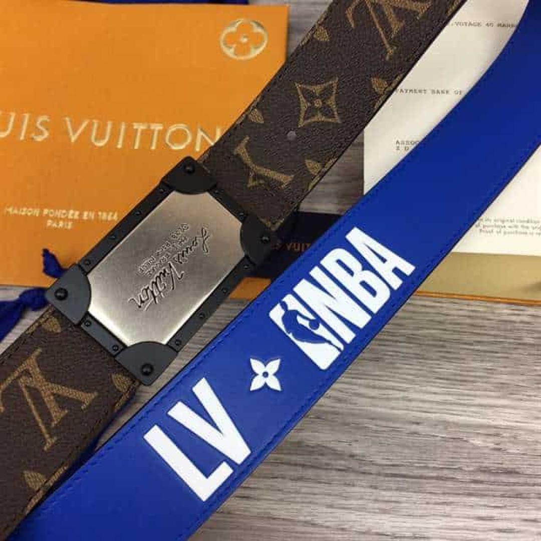 LOUIS VUITTON X NBA 3 STEPS 40MM REVERSIBLE MONOGRAM CANVAS BELT