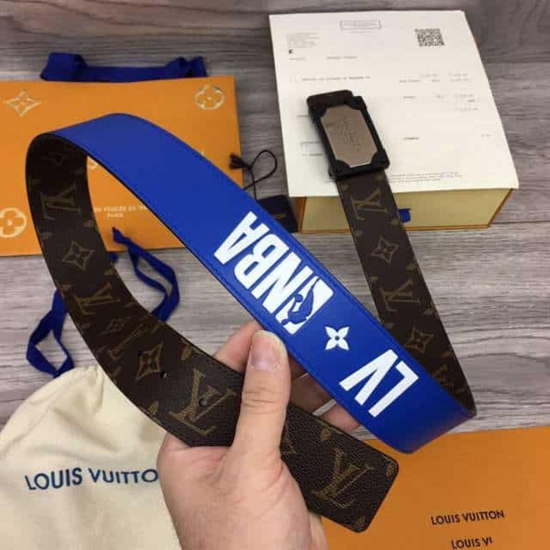 LOUIS VUITTON X NBA 3 STEPS 40MM REVERSIBLE MONOGRAM CANVAS BELT