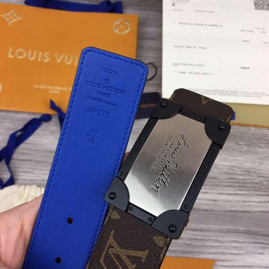 LOUIS VUITTON X NBA 3 STEPS 40MM REVERSIBLE MONOGRAM CANVAS BELT