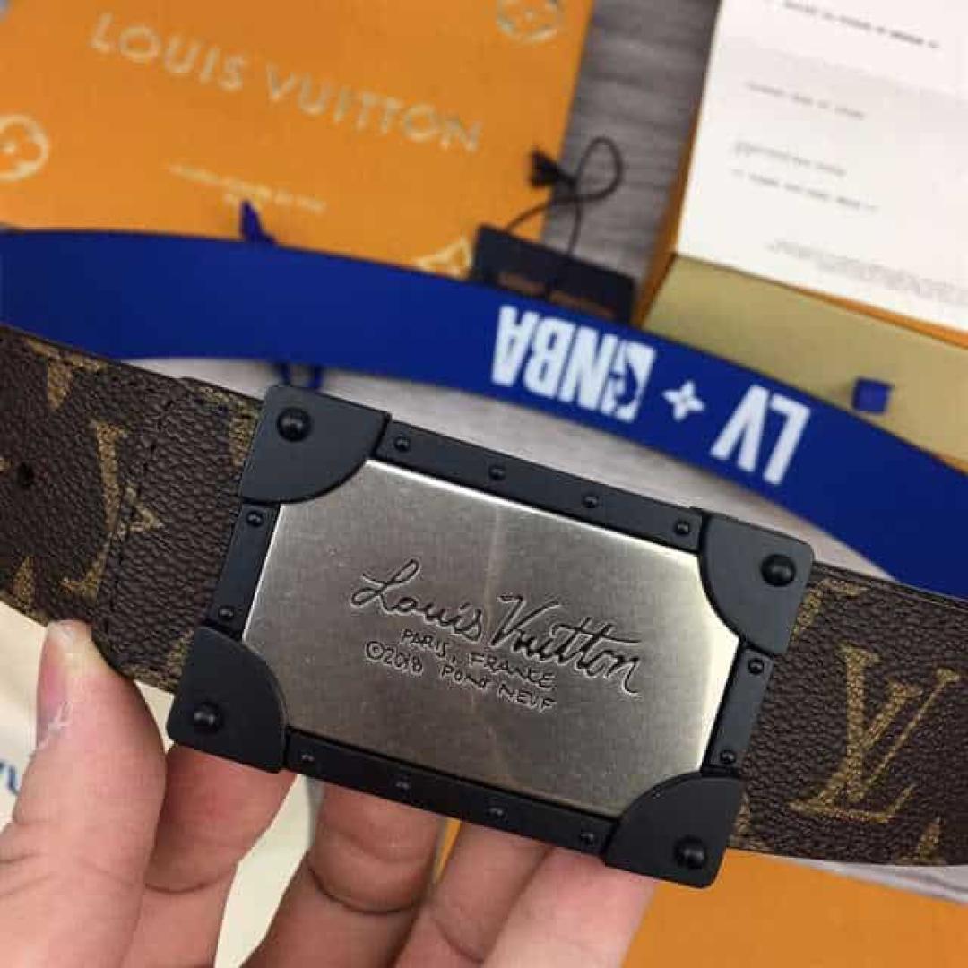 LOUIS VUITTON X NBA 3 STEPS 40MM REVERSIBLE MONOGRAM CANVAS BELT