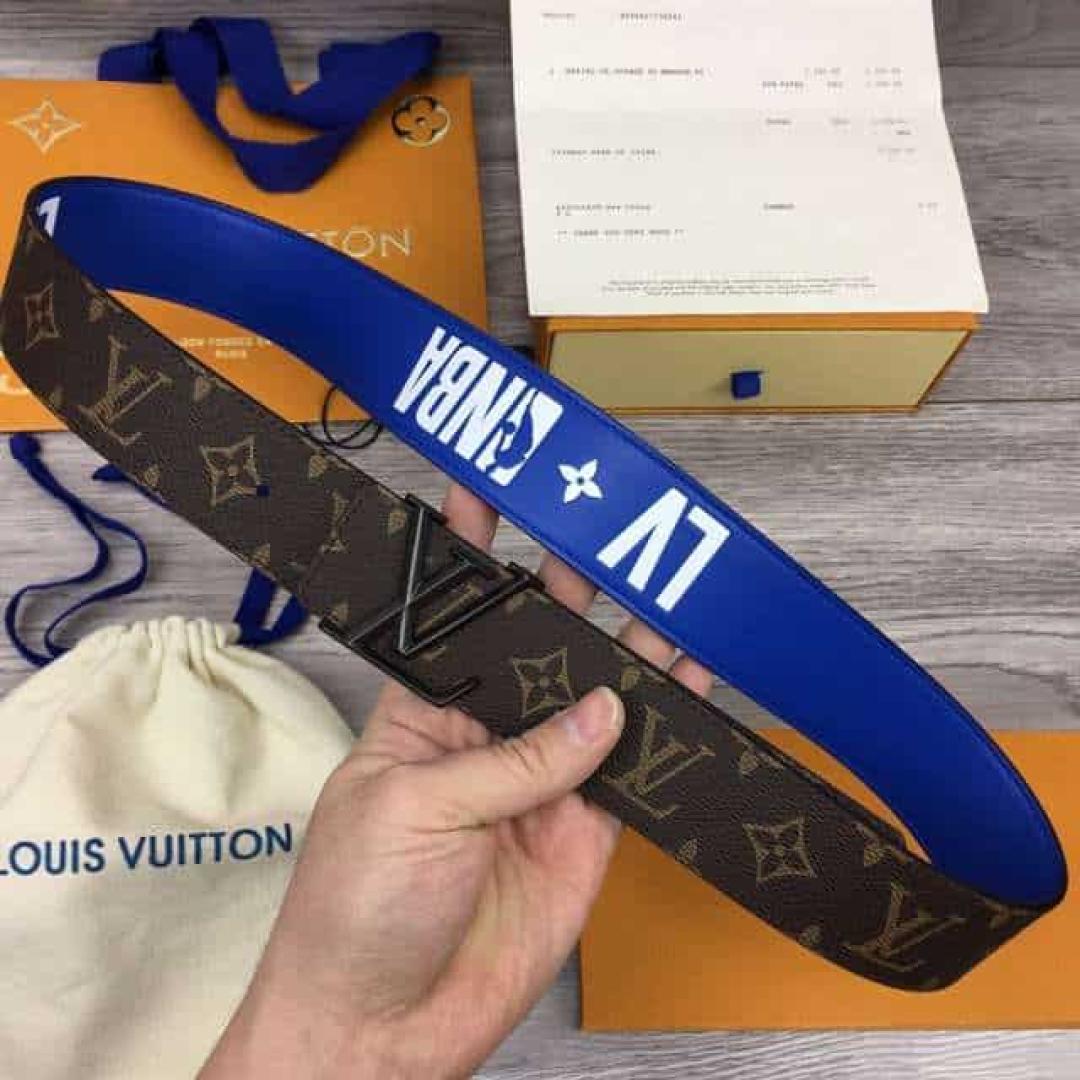 LOUIS VUITTON X NBA 3 STEPS 40MM REVERSIBLE MONOGRAM CANVAS BELT