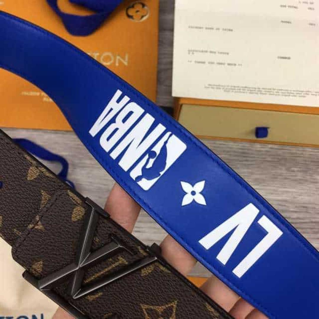LOUIS VUITTON X NBA 3 STEPS 40MM REVERSIBLE MONOGRAM CANVAS BELT