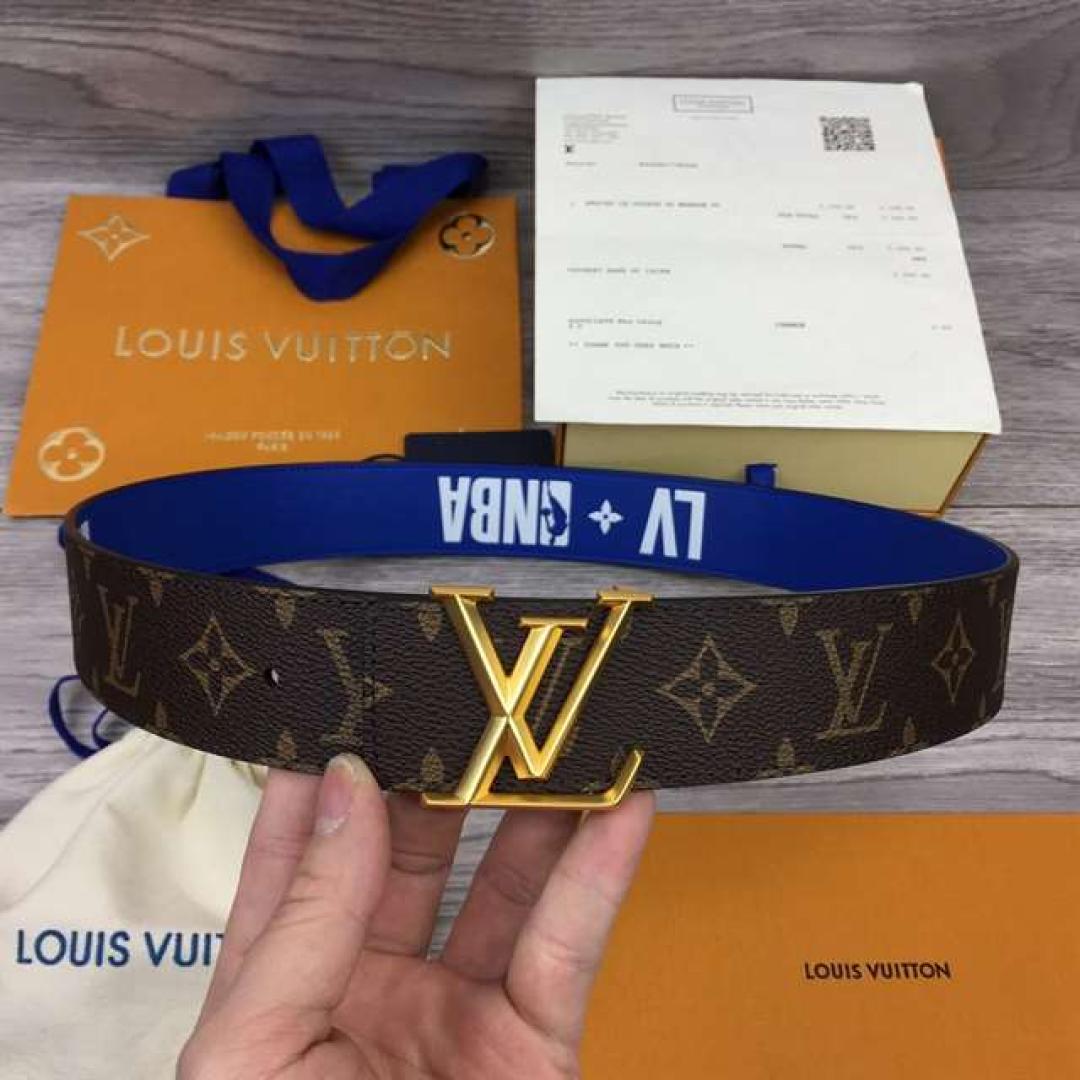 LOUIS VUITTON X NBA 3 STEPS 40MM REVERSIBLE MONOGRAM CANVAS BELT