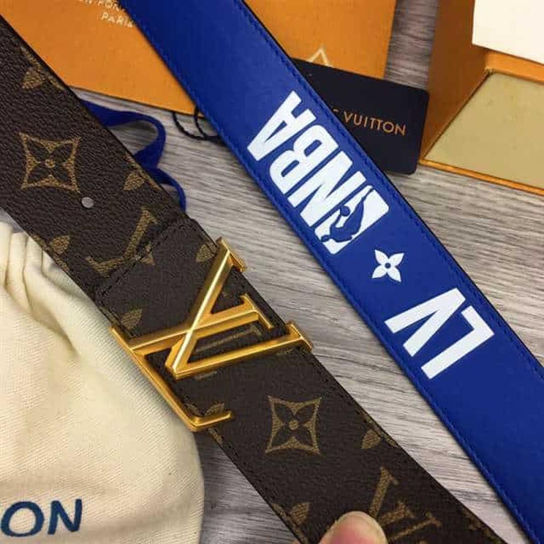 LOUIS VUITTON X NBA 3 STEPS 40MM REVERSIBLE MONOGRAM CANVAS BELT