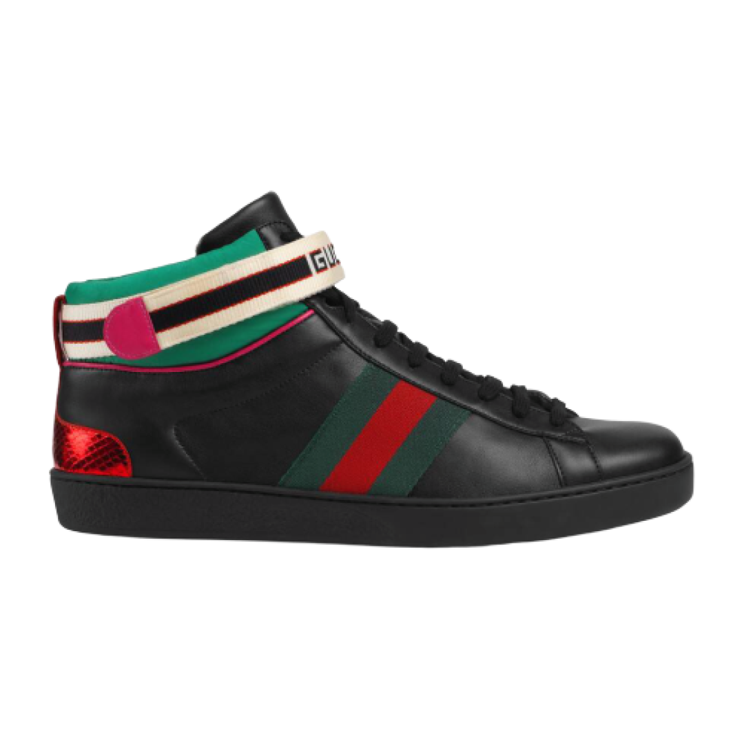 GUCCI STRIPE ACE HIGH-TOP SNEAKER