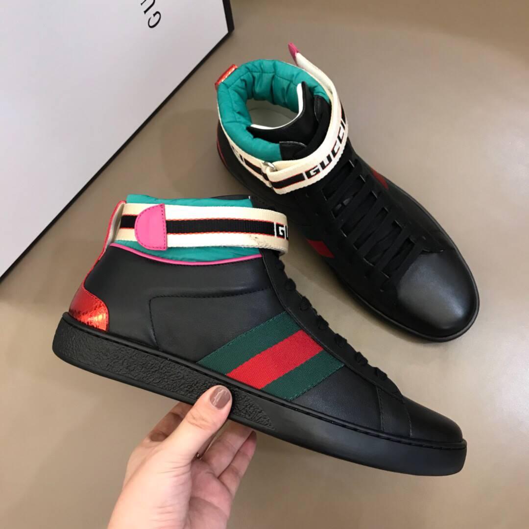 GUCCI STRIPE ACE HIGH-TOP SNEAKER
