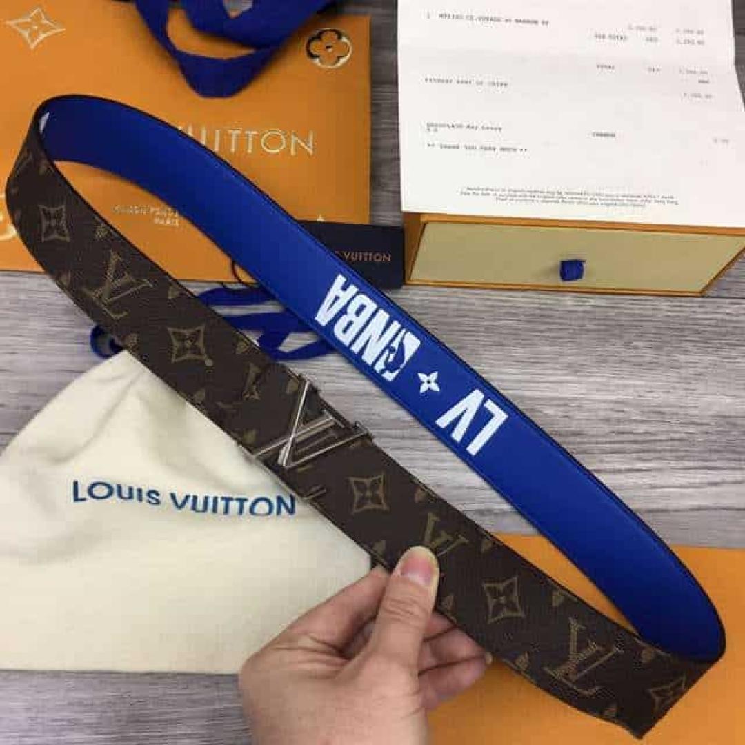LOUIS VUITTON X NBA 3 STEPS 40MM REVERSIBLE MONOGRAM CANVAS BELT
