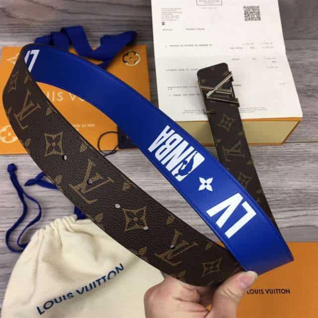 LOUIS VUITTON X NBA 3 STEPS 40MM REVERSIBLE MONOGRAM CANVAS BELT
