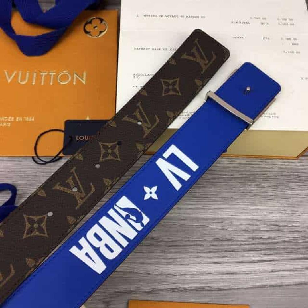 LOUIS VUITTON X NBA 3 STEPS 40MM REVERSIBLE MONOGRAM CANVAS BELT