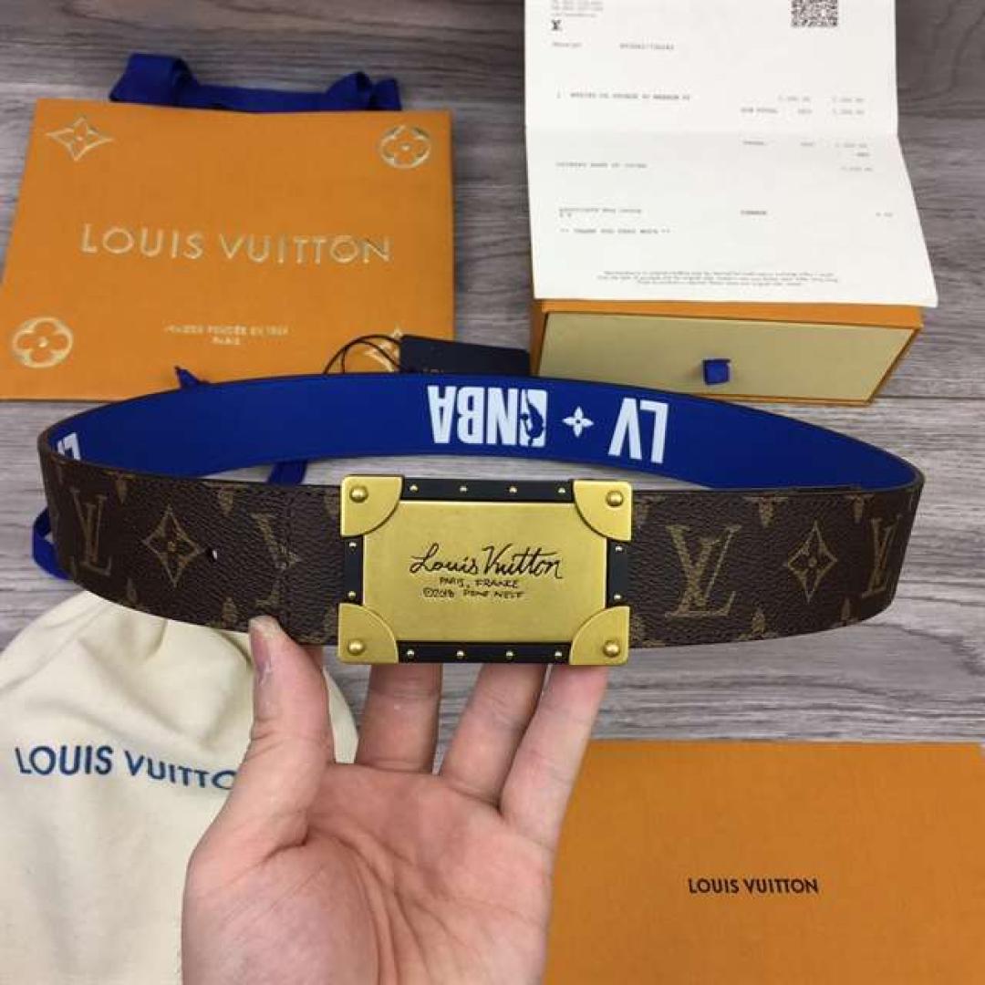 LOUIS VUITTON X NBA 3 STEPS 40MM REVERSIBLE MONOGRAM CANVAS BELT