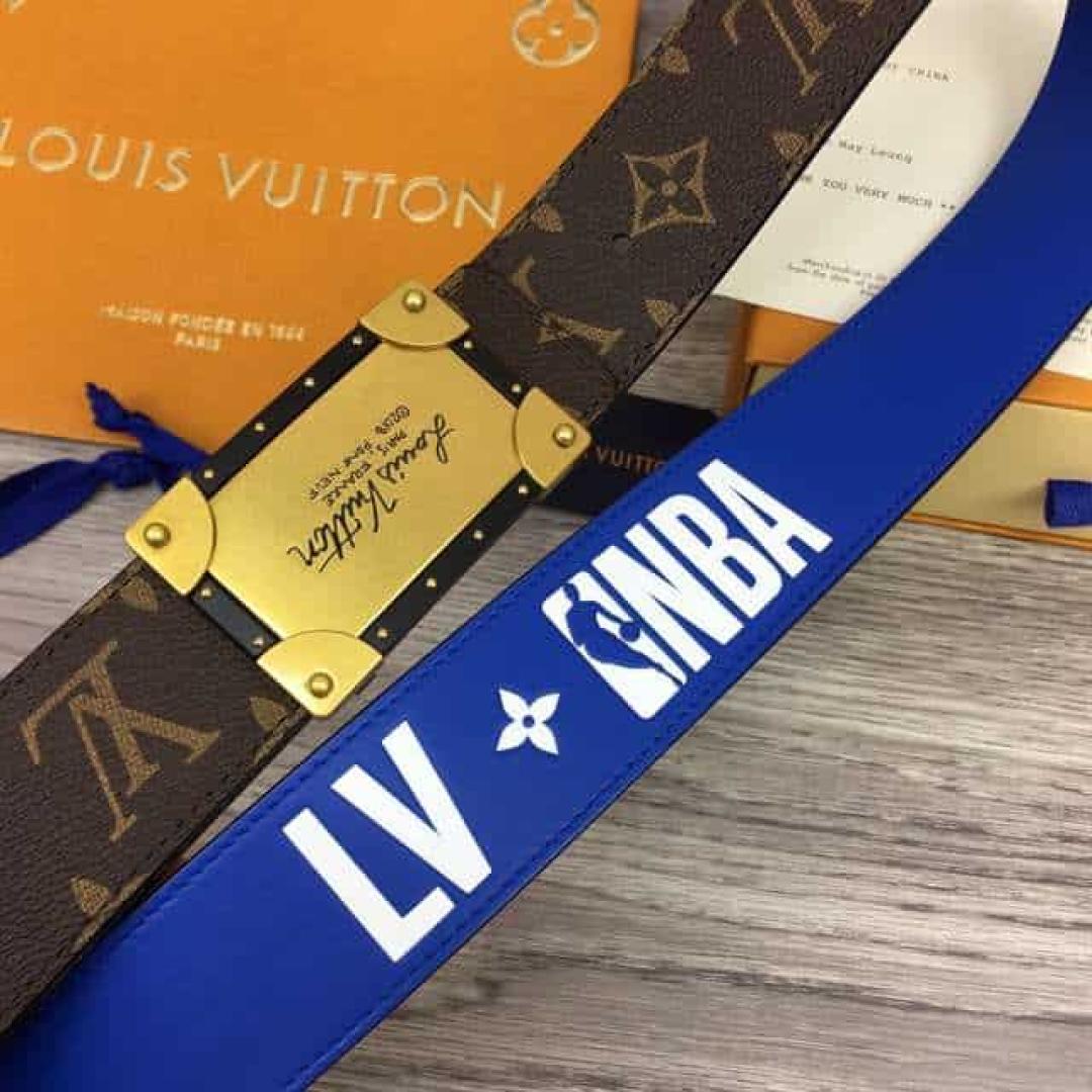LOUIS VUITTON X NBA 3 STEPS 40MM REVERSIBLE MONOGRAM CANVAS BELT