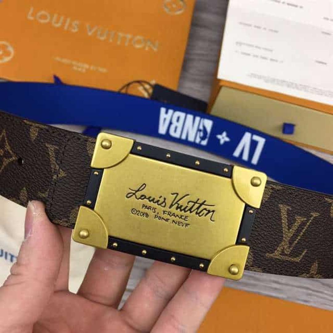 LOUIS VUITTON X NBA 3 STEPS 40MM REVERSIBLE MONOGRAM CANVAS BELT