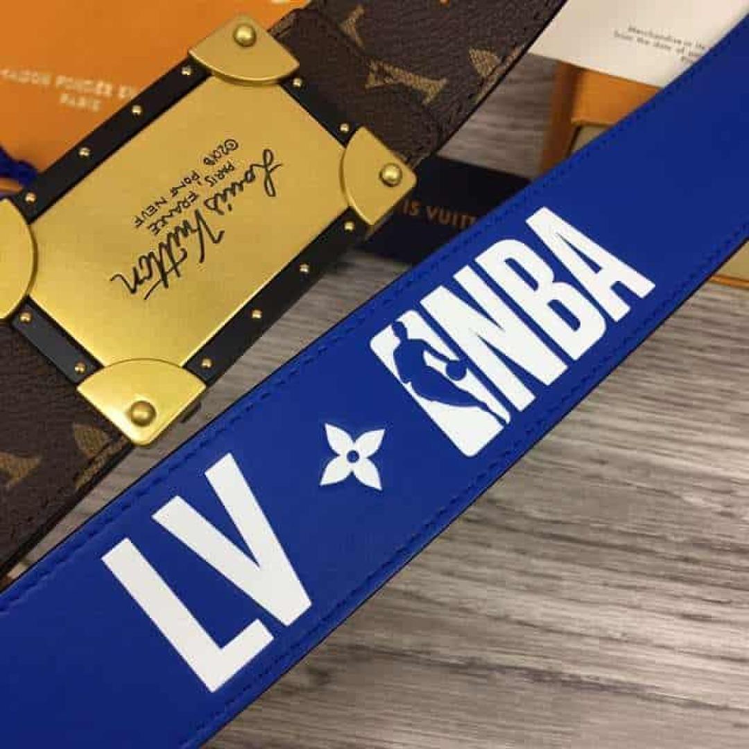 LOUIS VUITTON X NBA 3 STEPS 40MM REVERSIBLE MONOGRAM CANVAS BELT