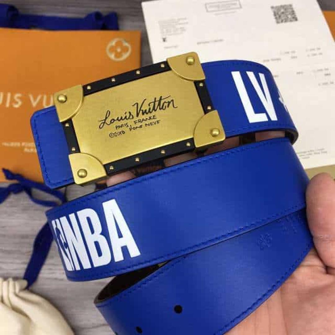 LOUIS VUITTON X NBA 3 STEPS 40MM REVERSIBLE MONOGRAM CANVAS BELT
