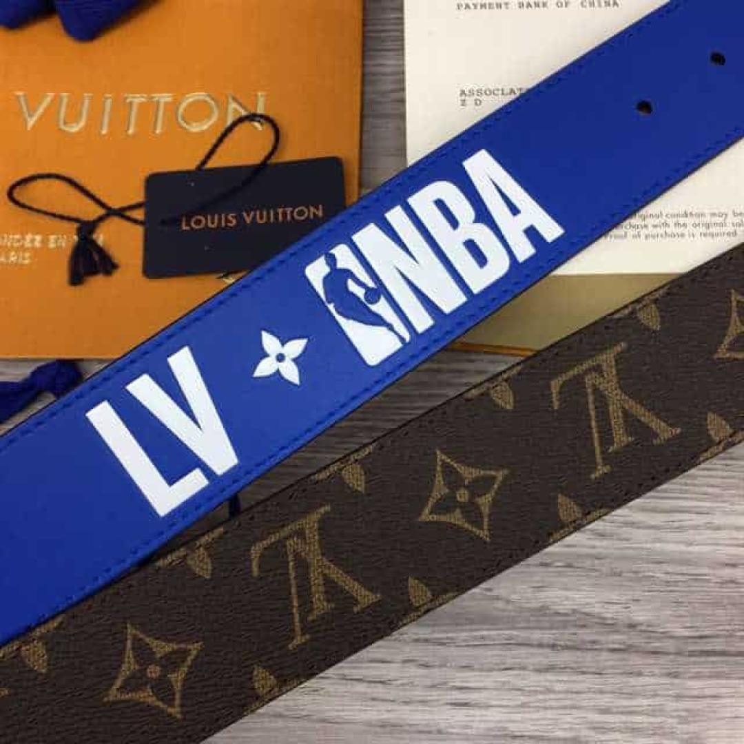 LOUIS VUITTON X NBA 3 STEPS 40MM REVERSIBLE MONOGRAM CANVAS BELT