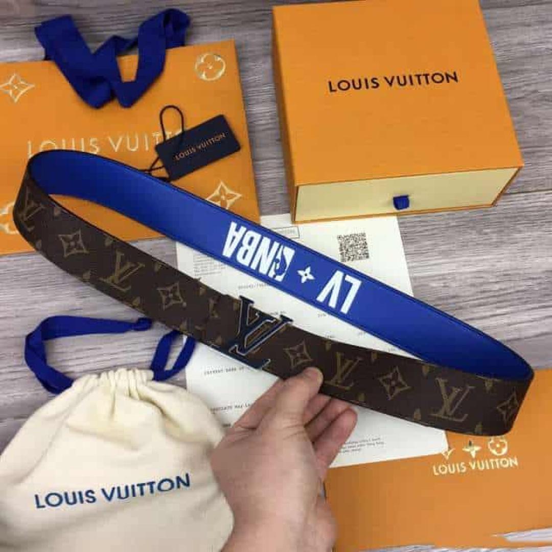 LOUIS VUITTON X NBA 3 STEPS 40MM REVERSIBLE MONOGRAM CANVAS BELT