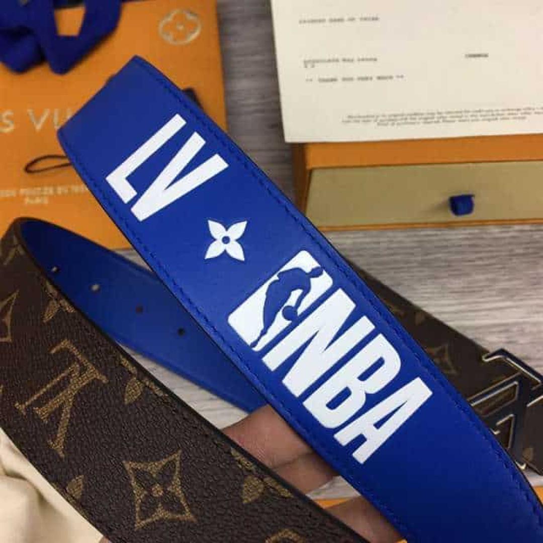 LOUIS VUITTON X NBA 3 STEPS 40MM REVERSIBLE MONOGRAM CANVAS BELT