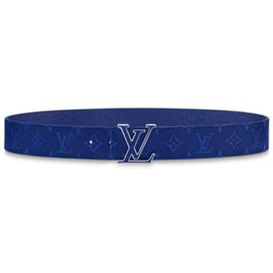LOUIS VUITTON MEN'S INITIALES 40MM REVERSIBLE BELT BLUE