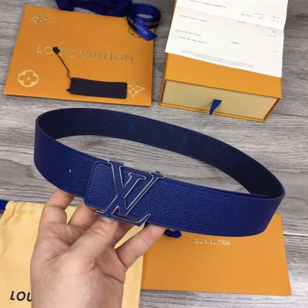 LOUIS VUITTON MEN'S INITIALES 40MM REVERSIBLE BELT BLUE