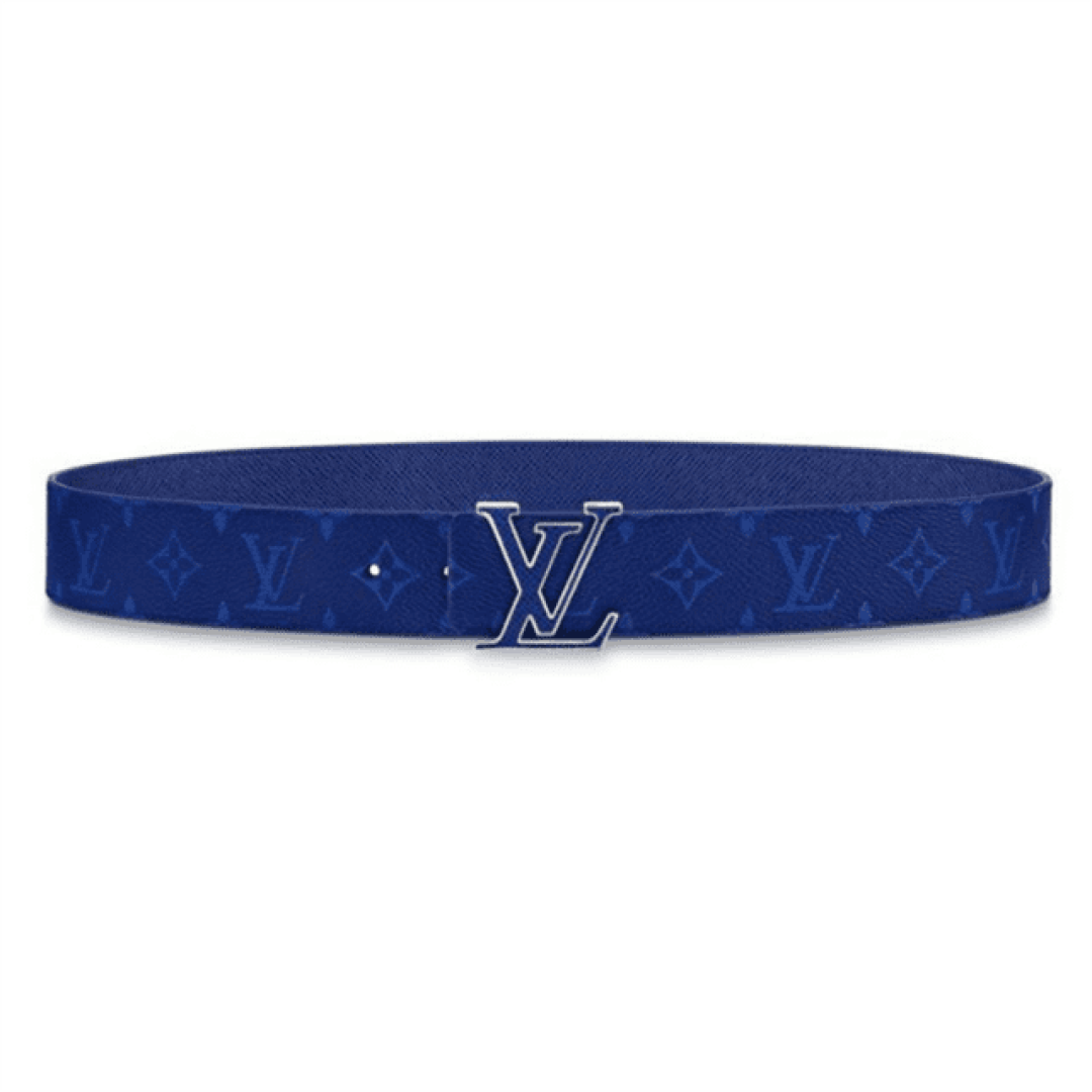 LOUIS VUITTON MEN'S INITIALES 40MM REVERSIBLE BELT BLUE