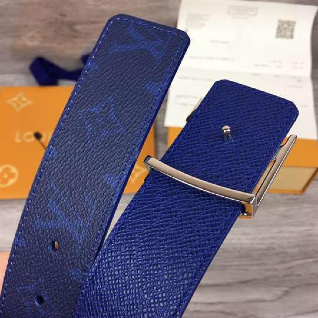 LOUIS VUITTON MEN'S INITIALES 40MM REVERSIBLE BELT BLUE