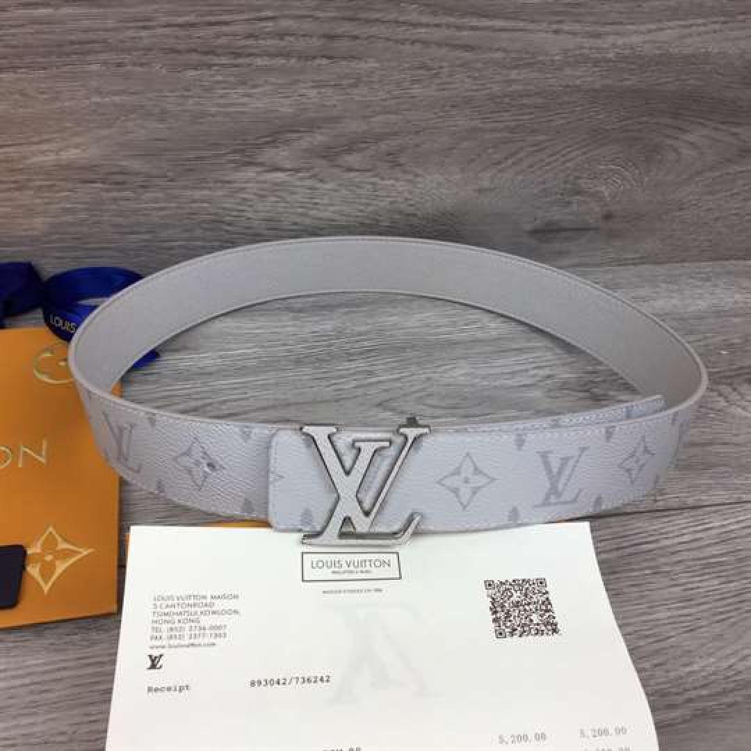 LOUIS VUITTON MEN'S INITIALES 40MM REVERSIBLE BELT WHITE