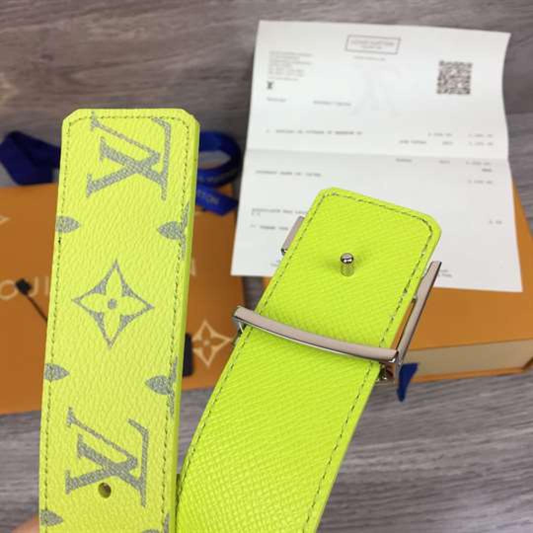 LOUIS VUITTON MEN'S INITIALES 40MM REVERSIBLE BELT YELLOW