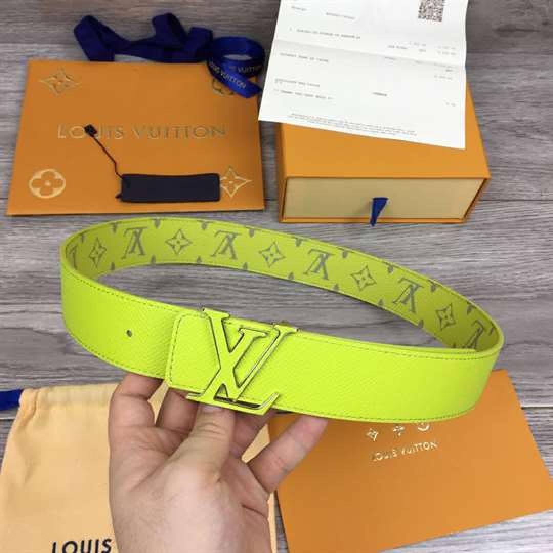 LOUIS VUITTON MEN'S INITIALES 40MM REVERSIBLE BELT YELLOW