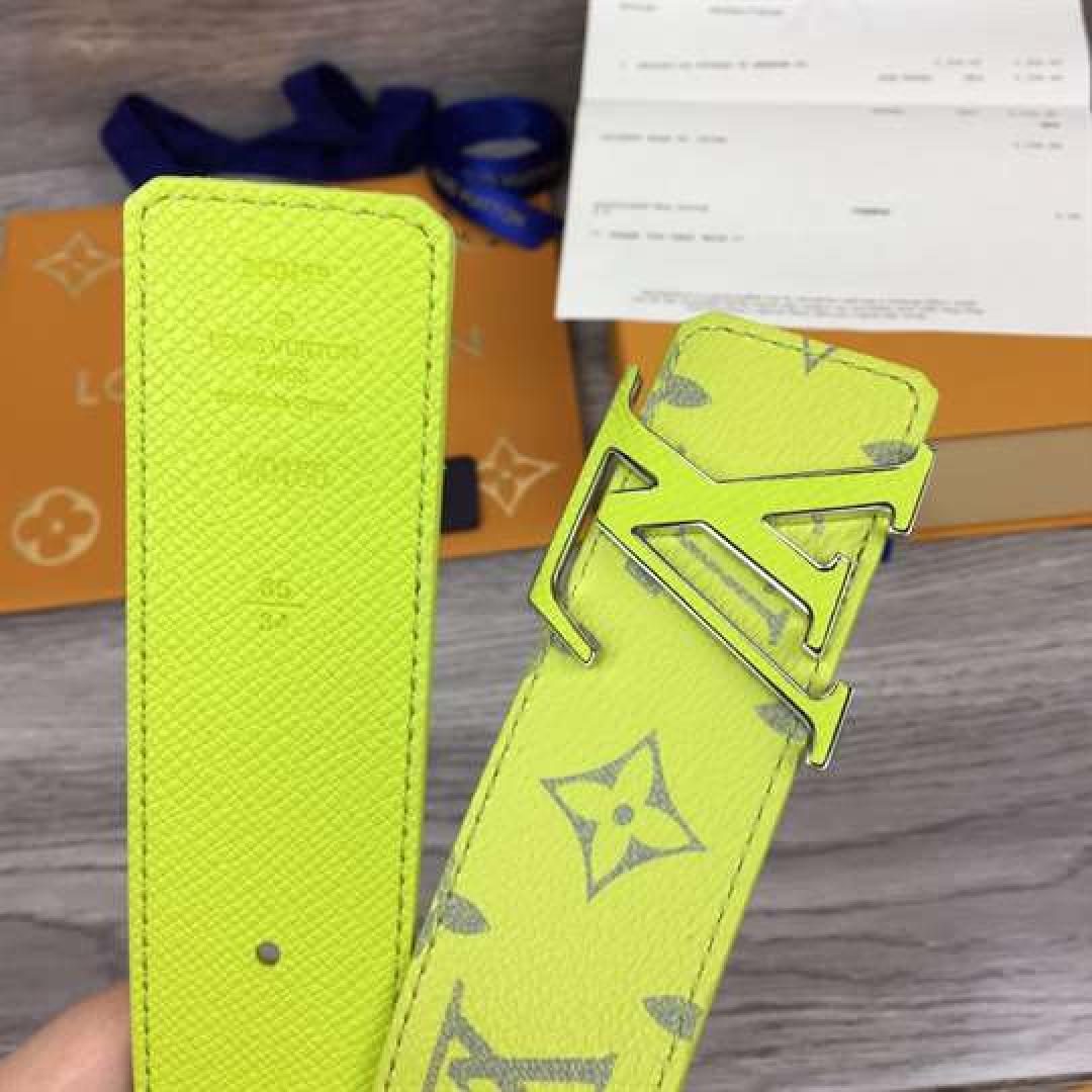 LOUIS VUITTON MEN'S INITIALES 40MM REVERSIBLE BELT YELLOW
