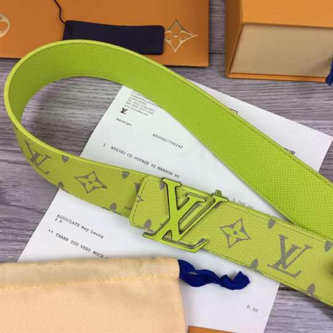 LOUIS VUITTON MEN'S INITIALES 40MM REVERSIBLE BELT YELLOW