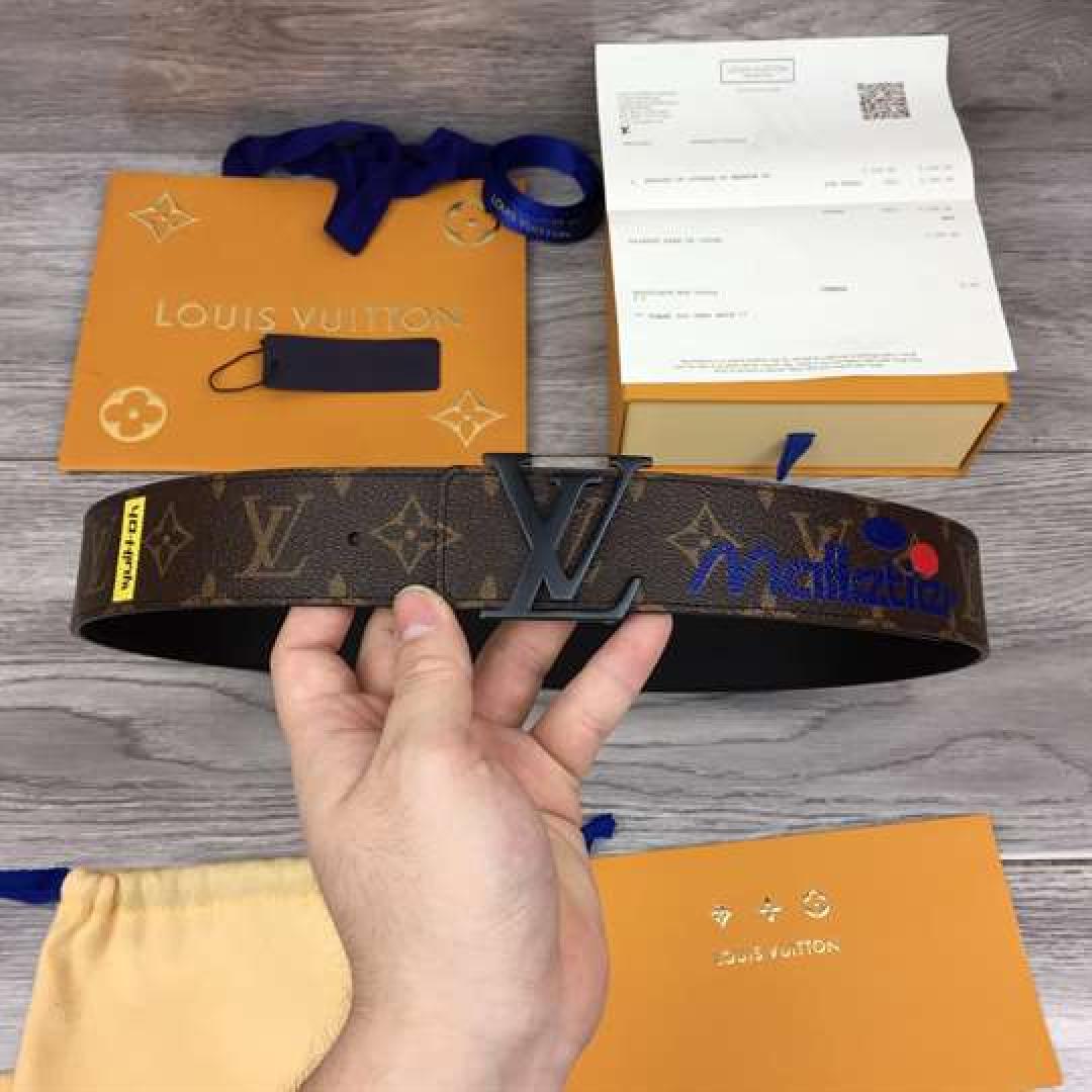 LOUIS VUITTON LV INITIALES BELT MONOGRAM LOGO STORY 40MM BROWN