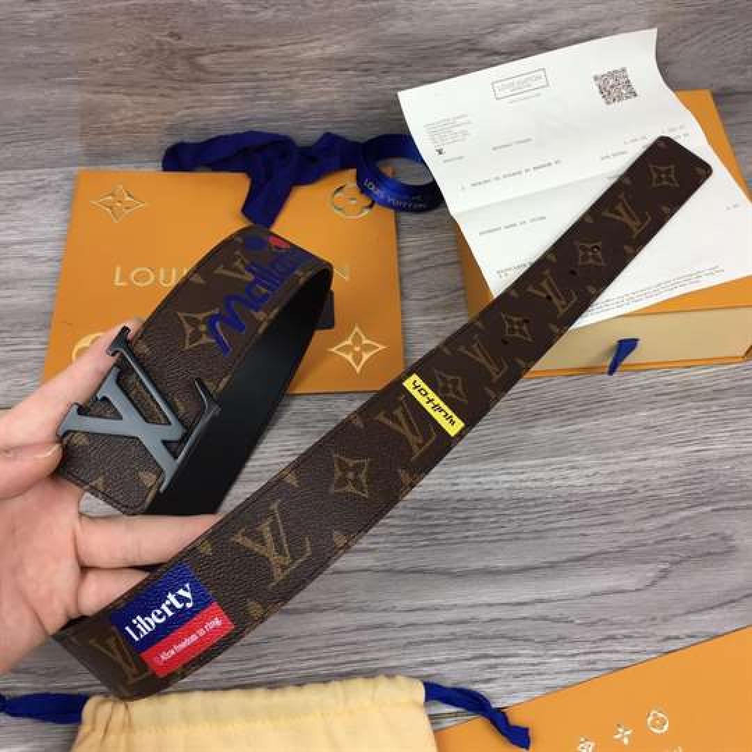 LOUIS VUITTON LV INITIALES BELT MONOGRAM LOGO STORY 40MM BROWN