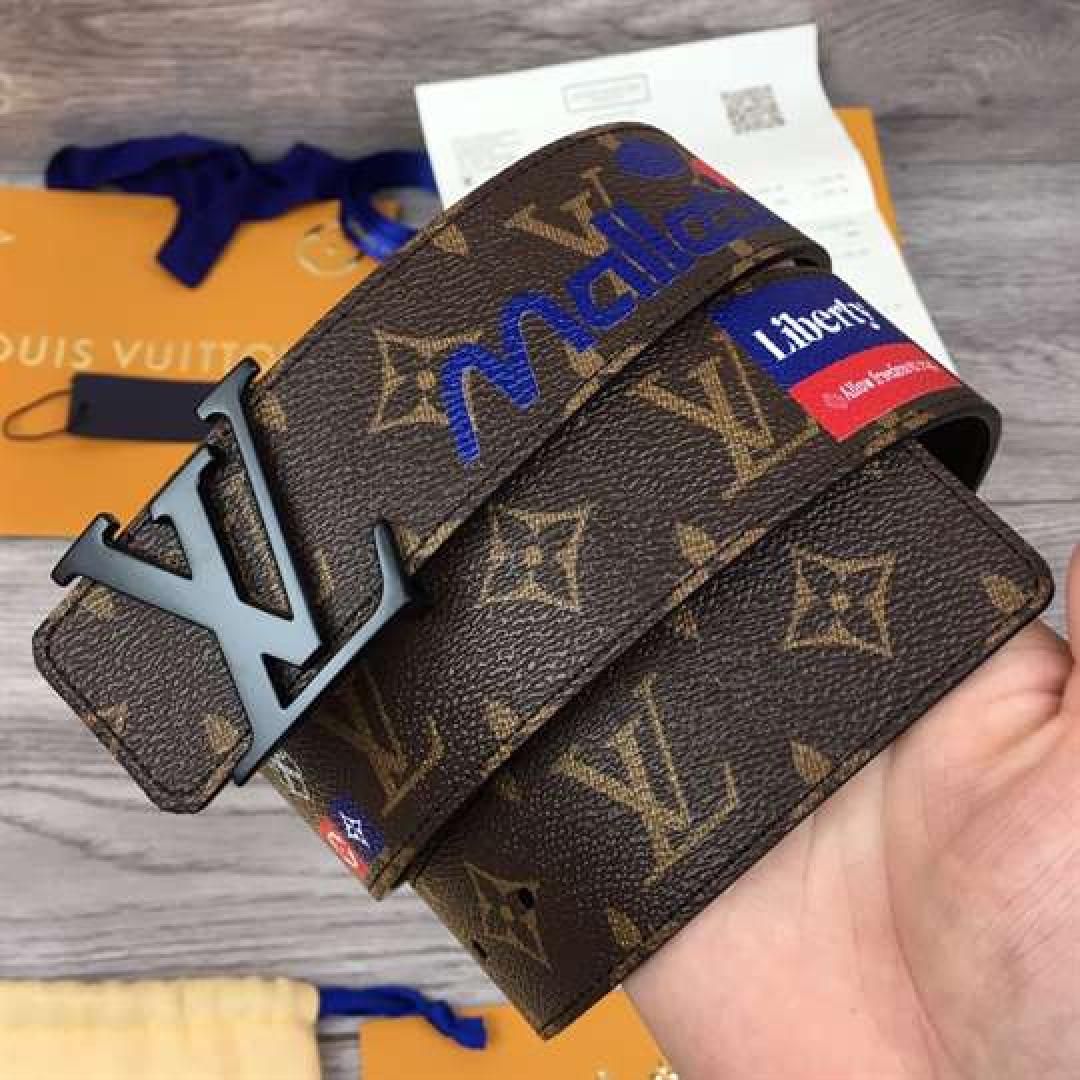 LOUIS VUITTON LV INITIALES BELT MONOGRAM LOGO STORY 40MM BROWN
