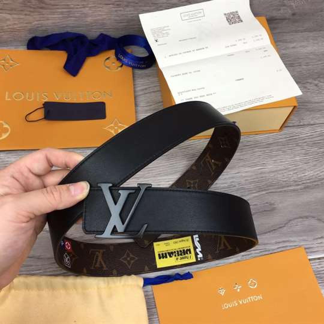 LOUIS VUITTON LV INITIALES BELT MONOGRAM LOGO STORY 40MM BROWN