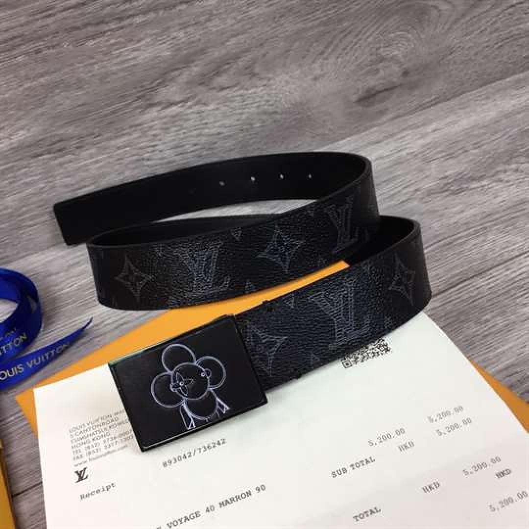 LOUIS VUITTON BELT METROPOLE MONOGRAM VIVIENNE ECLIPSE BLACK