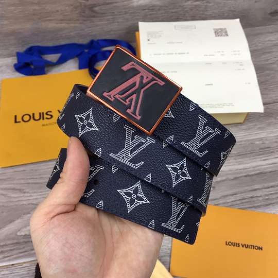 LOUIS VUITTON BELT METROPOLE MONOGRAM UPSIDE DOWN INK NAVY