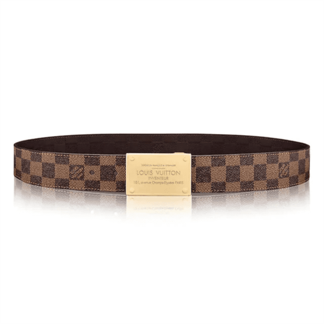 L0UIS VUITT0N NEO INVENTEUR REVERSIBLE 40MM DAMIER EBENE CANVAS BELT