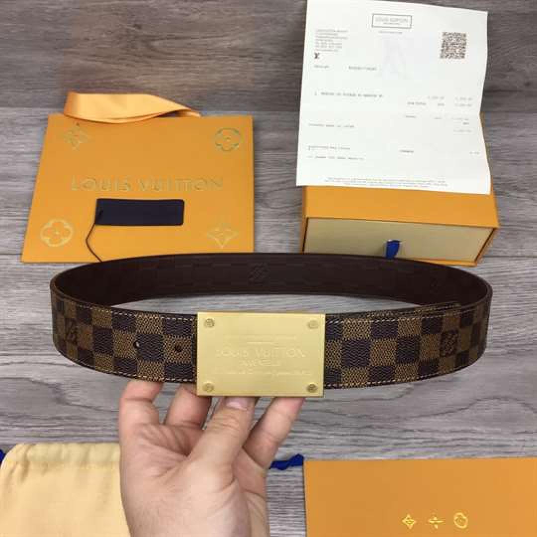 L0UIS VUITT0N NEO INVENTEUR REVERSIBLE 40MM DAMIER EBENE CANVAS BELT