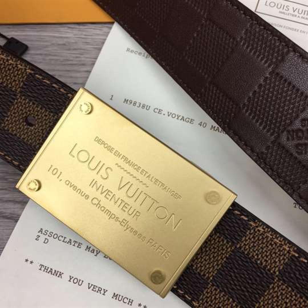 L0UIS VUITT0N NEO INVENTEUR REVERSIBLE 40MM DAMIER EBENE CANVAS BELT