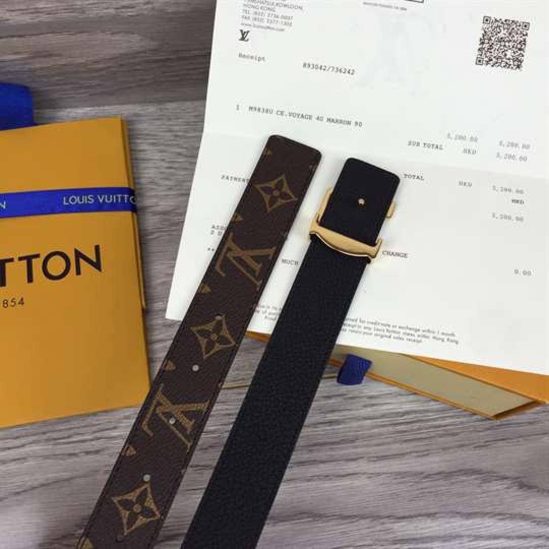 LV INITIALES 30MM REVERSIBLE BELT