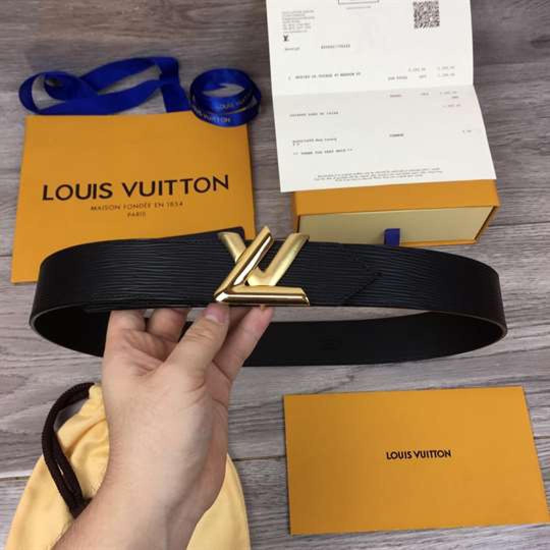 LOUIS VUITTON EPI LEATHER LV TWIST 40MM BELT M0068W BLACK