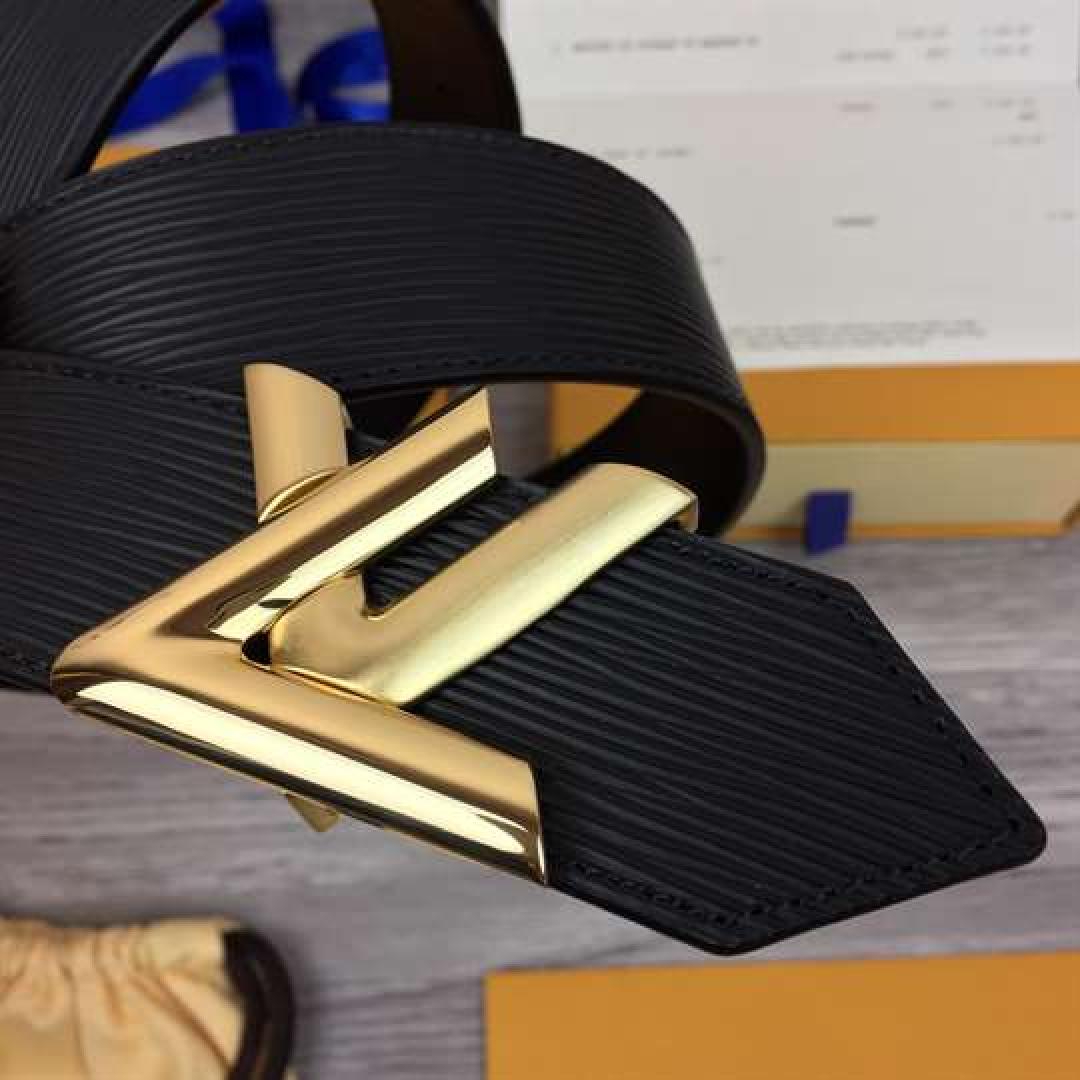 LOUIS VUITTON EPI LEATHER LV TWIST 40MM BELT M0068W BLACK