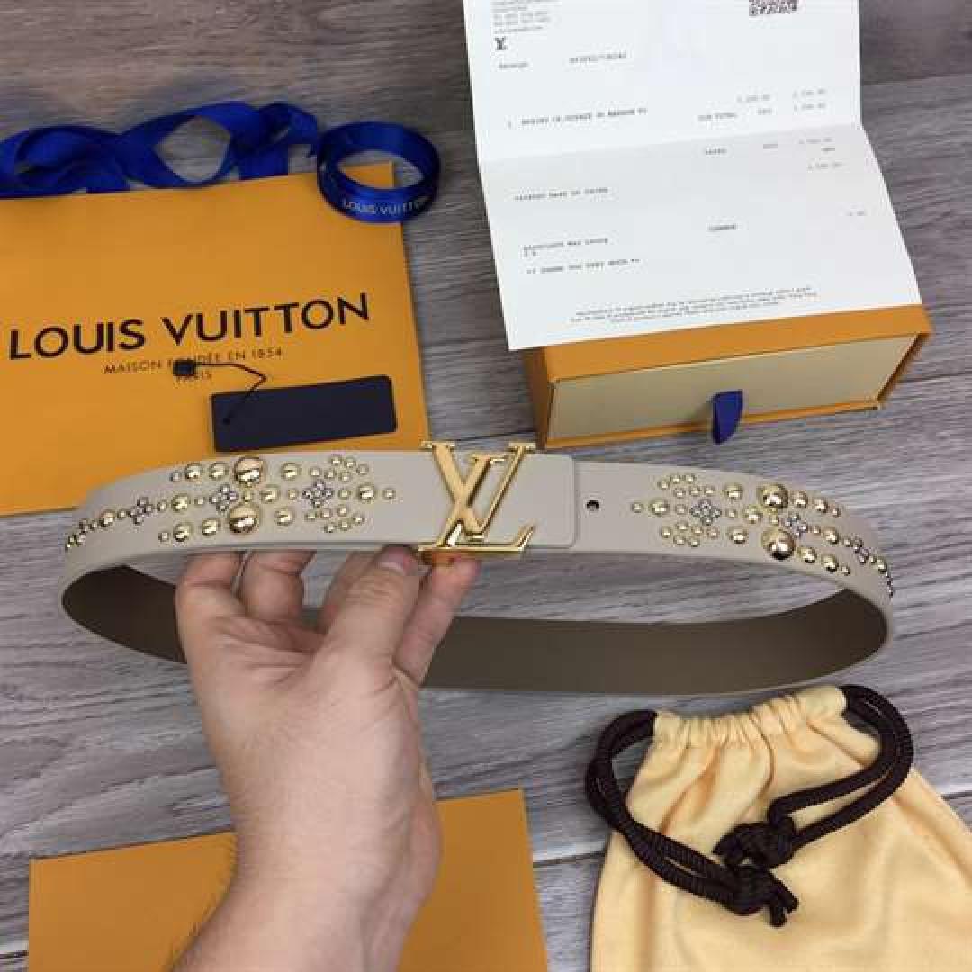 LOUIS VUITTON CALF LEATHER LV ICONIC 35MM BELT