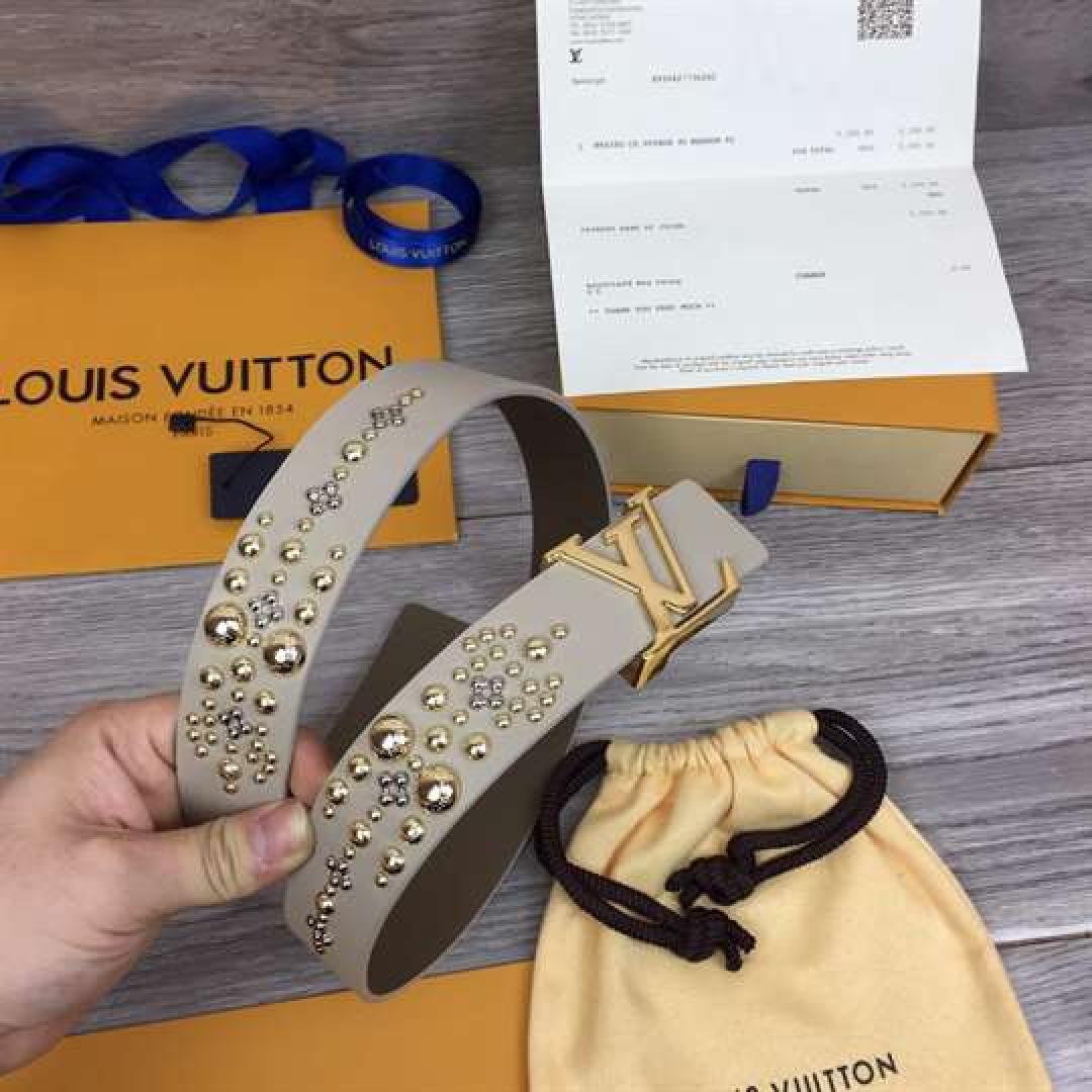 LOUIS VUITTON CALF LEATHER LV ICONIC 35MM BELT