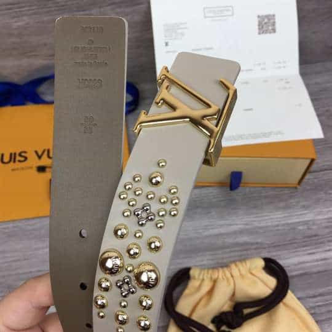 LOUIS VUITTON CALF LEATHER LV ICONIC 35MM BELT