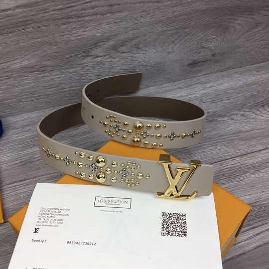 LOUIS VUITTON CALF LEATHER LV ICONIC 35MM BELT