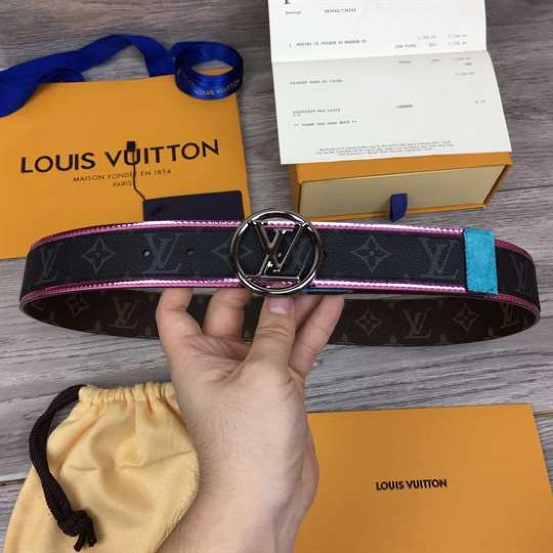 LOUIS VUITTON LV CIRCLE 40MM BELT MONOGRAM ECLIPSE CANVAS