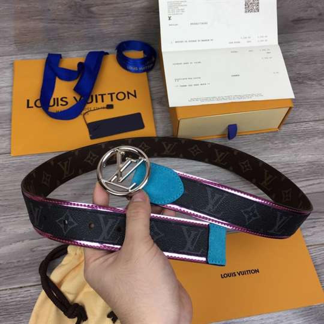 LOUIS VUITTON LV CIRCLE 40MM BELT MONOGRAM ECLIPSE CANVAS
